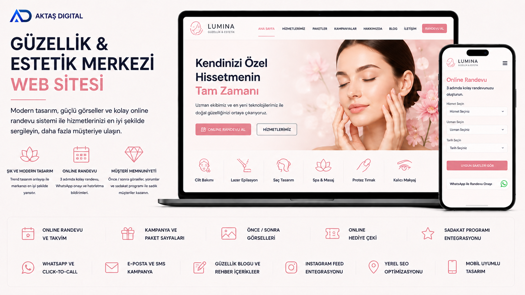 Güzellik ve Estetik Merkezi Web Sitesi – 1