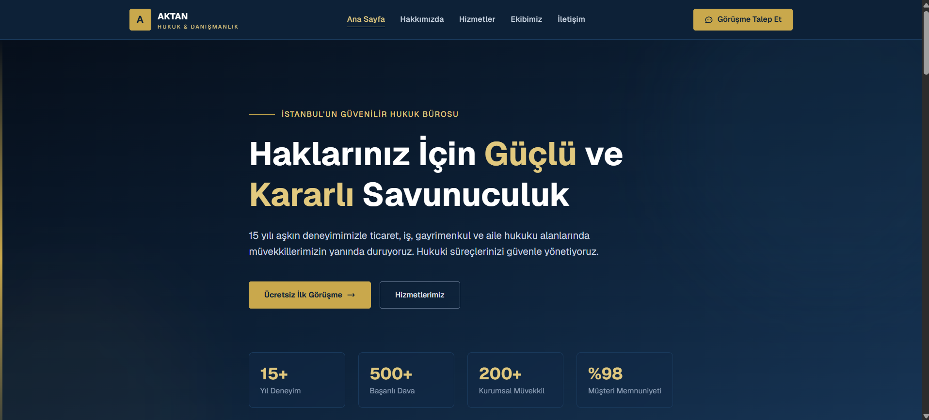 Aktan Hukuk & Danışmanlık — Avukatlık Bürosu Sitesi – 1