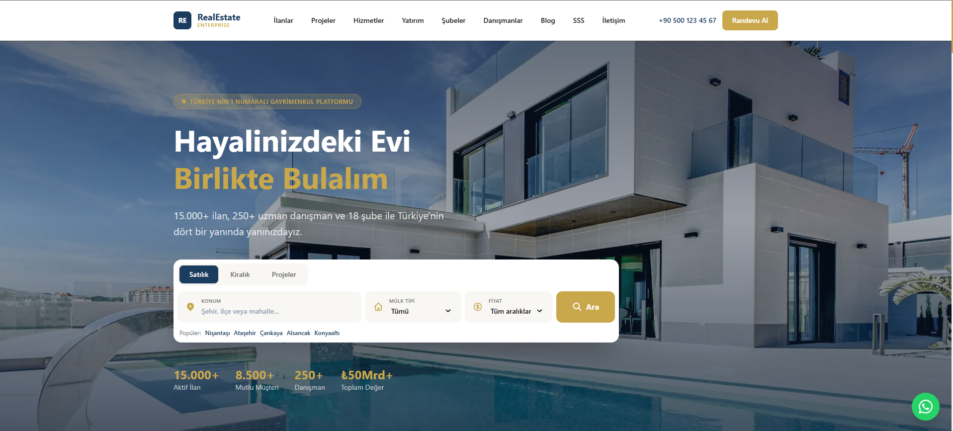 RealEstate Enterprise — Gayrimenkul İlan ve Yatırım Platformu