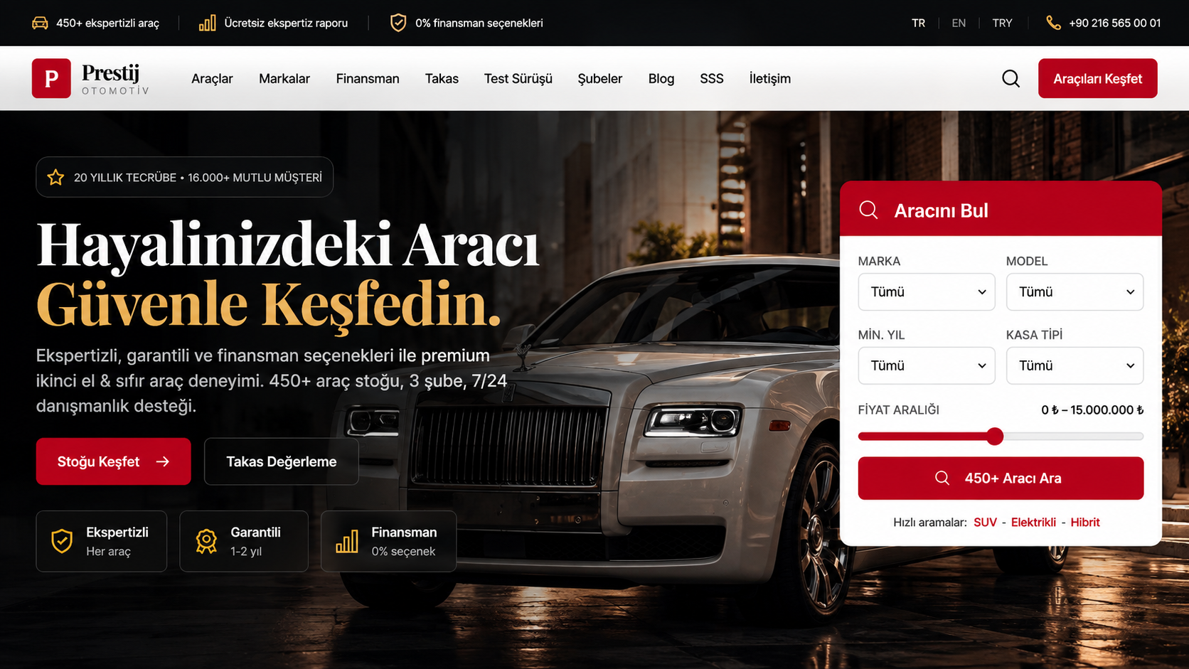 Prestij Otomotiv — Premium Dealership and Used-Car Sales Platform – 1
